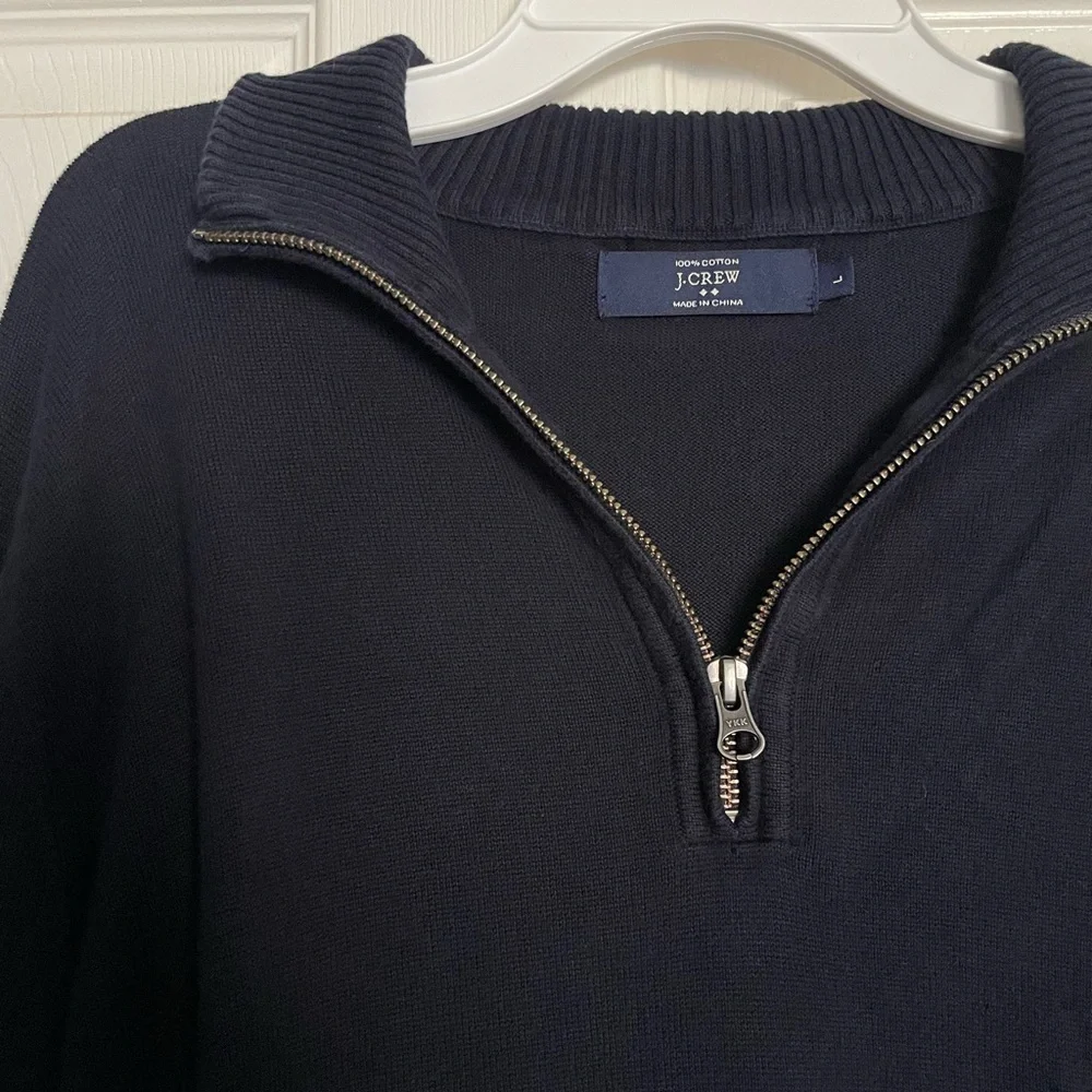 JCREW Men's Navy Quarter Zip-Up Sweater size large